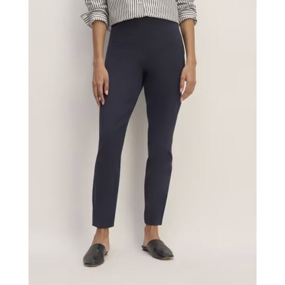 Everlane Womens The Bi-Stretch Work Pant Side Zip Mid Rise Navy Blue Size 0 NEW - Picture 2 of 12